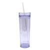 Taza de Agua Personalizada de 16 oz Taza de Plástico de Doble Pared con Popote Transparente de Alto Valor de 24 oz para Estudiantes Publicidad Recta para Mujeres