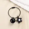 Llavero de Flor de Goma Suave de Colores con Anilla de Alambre de Acero y Colgante de Cascabel Accesorios de Joyería DIY Llavero Encanto para Bolso