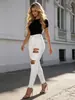 Leggings de mezclilla transfronterizos para mujer europeos y americanos, tallas estándar de EE. UU., directo de fábrica, elásticos, realzan el trasero, ajustados, suministro de comercio exterior