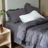 Conjunto de Renda Tencel Importado da Áustria, Roupa de Cama Franzesa Retrô com Babados, Lençol de Cima, Lençol com Elástico, Capa de Edredom
