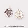 Accesorios de joyería de aleación diy girasol sol colgante aretes pulsera collar colgante de vestido dentado Sol-Luna