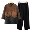 2025 Roupas de Primavera para Meia-idade e Idosos Camisa Roupas de Verão para Avó Camisa Estilo Chinês Retrô Top Senhora Idosa Sogra