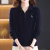 Suéter de Punto de Nuevo Estilo Otoño/Invierno 2026 para Madres, Ropa Interior Base Cálida Corta con Media Cremallera y Cuello Vuelta, Suéter de Mujer de Moda