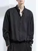 Camisa de manga larga para hombre para otoño de 2026, nueva camisa negra de cuello alto, marca de moda, de alta gama, elegante, top casual para hombre