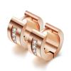 Venta al por mayor del fabricante Versátiles Simples Europeos y Americanos Transfronterizos Pendientes de Aro Semicircular Hueco de una Sola Fila de Zirconio Pinzas para Orejas de Acero Inoxidable para Mujeres
