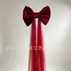 Laço Super Grande de Natal Transfronteiriço Gigante de Veludo Longo com Cauda de Gaze Ornamento Pendurado Ornamento de Árvore de Natal Decoração de Cena de Hotel