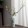 Vaso de cerâmica pastel Jingdezhen Vaso de chão de lótus chinês moderno Estante antiga Decoração para casa Decorações