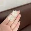 Pendientes de Botón Flor Agrietada con Pliegues Dulces y Suaves Estilo Francés, Estilo Celebridad de Internet de Nicho, Pendientes Versátiles para el Trabajo al por Mayor