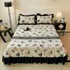 Estilo Hepburn Francês 2025 Nova Colcha Acolchoada de Gramatura Alta 100% Algodão Floral Retrô Roupa de Cama para Todas as Estações