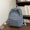 Mochila de pana para estudiantes universitarias, mochila simple de color liso, mochila de gran capacidad para chicas de secundaria y preparatoria