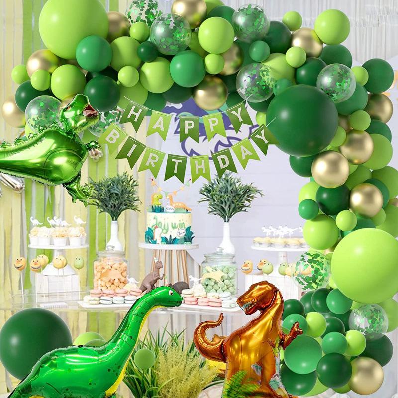 新款森林恐龙生日气球套装大号恐龙铝箔气球儿童生日派对场景装饰