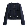 Venta al por mayor transfronteriza Amazon otoño e invierno nueva ropa de mujer estilo Chanel moda decoración de botones chaqueta de traje corta B88646