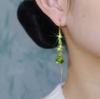 Cubo de Zirconio Ultra-flash Línea de Oreja con Borla Larga Moda Explosiva Luz de Lujo Diseño Elegante Aretes Delgados para Mujer