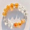 Pulsera de diseño de citrino de 12 mm, pulsera de cristal blanco natural de 10 mm de alta calidad de cuerpo de vidrio alto fijo