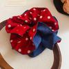 Scrunchie de Tecido Bolinhas Dupla Camada Moda Estilo Hong Kong Retrô Personalidade Versátil Prendedor de Cabelo Nicho Design Único Acessório de Cabelo