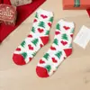 Calcetines de Navidad de coral de otoño e invierno, calcetines de suelo cálidos para el hogar de terciopelo medio, calcetines de Navidad de Papá Noel