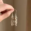 Brincos Minimalistas com Franjas Longos Luxuosos de Alto Padrão Temperamento Brilhantes Tendência 2025 Mulheres