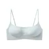 Sujetador tipo camisola cuadrado simple para mujer con copas integradas, sin aros, transpirable, cómodo, sin costuras, ropa interior para mujer de escote bajo