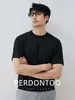 Camiseta de Manga Corta Gruesa de Lana y Seda Doble Cara para Hombre Capa Base Invierno Calentamiento Infrarrojo Lejano Top Térmico