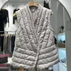2025 Colete Slim Fit 90 Penugem de Pato Branco Jaqueta de Penugem de Tecido Igual de 4 Camadas Bege Cinza Preto Penugem Não Desfiável