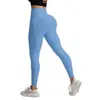 Pantalones de fitness sin costuras color durazno, superventas transfronterizos para mujer, pantalones de yoga de cintura alta para realzar glúteos, pantalones deportivos de secado rápido y transpirables para correr