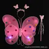 Alas de Mariposa Luminosas para Espalda de Niños Disfraz de Actuación Accesorios Alas de Ángel Luminosas 20 Luces Alas de Mariposa Juego de Tres Piezas