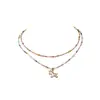 Nuevo Accesorio de Collar de Caballo de Piedra Natural, Cadena para Clavícula de Lujo Ligero de Nicho con Acabado de Alta Gama, Cadena para Cuello de Suéter que No se Desvanece