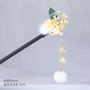 Horquilla de osmanthus accesorios para el cabello de estilo antiguo flor de acetato borla de perlas horquilla paso a paso palillos para moño adorno para el cabello de madera adorno para la cabeza Hanfu