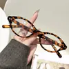 Armazón Ovalado para Gafas de Nerd para Mujer 2025 Nuevo Transfronterizo Celebridad de Internet Europea y Americana Gafas con Clavos de Arroz Armazón de Gafas de Moda Liso