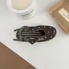 Pinza para el pelo de forma ovalada plana con forma de corazón, estilo nuevo, transfronteriza, para mujer, pinza creativa para el pelo de lunares con diseño de corazón, pinza de tiburón
