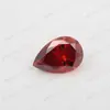 Piedra principal de Moissanita de color en forma de pera con decoración de pluma incrustada de diamantes, combinada con una base inferior irregular en forma de lágrima puntiaguda, cara de anillo al por mayor con certificado, diamante suelto