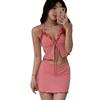 Biquíni Xadrez Retro Duas Peças Redutor de Idade Estilo Japonês Loli Girl Fresca Conjunto de Quatro Peças Roupa de Banho Sexy Push-Up para Fontes Termais