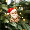 Novo Pingente Plano de Acrílico Carta de Pão de Gengibre do Papai Noel de Natal Enfeites de Árvore de Natal Enfeites de Festival