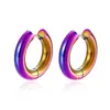 Moda Transfronteriza Europea y Americana Pendientes Gruesos de Moda Acero de Titanio Joyería Minimalista Aros Gruesos Huecos en Forma de C Gama Alta