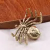 Artefacto de Cobre Pequeño de Nuevo Estilo Transfronterizo Araña de Latón Macizo Soporte de Tapa Estilo Japonés Mascota de Té Adorno Creativo de Escritorio