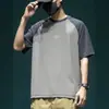 Camisa de Manga Corta para Hombre con Estampado, Verano 2026, Delgada, Malla Fresca, Camiseta de Cuello Redondo, Mangas Raglán, Camisa Casual Deportiva para Hombre