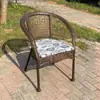 Balcón Mesa Pequeña y Silla Silla de Ratán Combinación de Tres Piezas Mesa y Silla de Té de Ocio Silla de Ratán para Patio Ratán para Exterior Mesa y Silla para Exterior