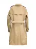 Abrigo Chaqueta Clásico Kensington de Doble Botonadura de Longitud Media a Cuadros Estilo Británico Impermeable Nuevo para Primavera y Otoño 2024