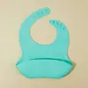 Baberos Ajustables para Niños, Bolsillos de Comida Tridimensionales de Color Sólido Extraíbles, Bolsillos Anti-Suciedad para Saliva, Baberos Impermeables para Bebé