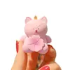 Novo Chaveiro de Flor de Desenho Animado Segurando Pequeno Animal para Mulheres, Fofo, Moda, Boneca de Resina Exquisita, Pingente para Chaveiro/Bolsa