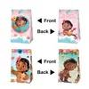 Princesa del Océano Moana Tema Fiesta de Bebé Tema Cumpleaños Decoración Bolsa de Papel Bolsa de Dulces Bolsa de Regalo Pegatina