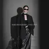 Chal de Satén de Seda con Cuello Chal Elegante Traje de Lana Simple Chaqueta de Traje de Hombro Ancho para Mujer Alta Gama Primavera 2025 Nuevo