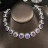 Joyas Iris Griego Morado Piedra Cuadrada Pulsera Fiesta de Cena Lujo Gama Alta Pulsera Estilo de Corte Set de Joyería