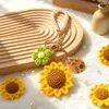 Colgante de Cheongsam Tejido, Colgante de Bolso Hecho a Mano Puro, Llavero con Diseño de Bandera, Llavero con Colgante de Girasol