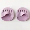Zapatos de Tacón Alto y Calcetines, Calcetines de Verano Finos de Media Palma para Cinco Dedos para Mujer, Calcetines de Seda Helada de Media Palma, Almohadillas Invisibles para el Antepié, Calcetines Antideslizantes de Dedos Divididos para Mujer