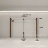 Estante de exhibición de ropa para tienda de ropa de pared, estante de piso para tienda de ropa de mujer, color nogal, estante de exhibición de acero inoxidable para tienda de ropa infantil.