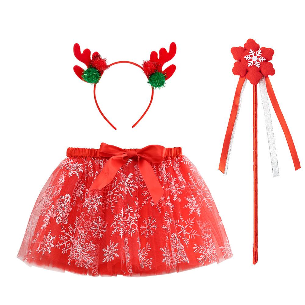 RS067+红角红绿球头箍+红雪花魔法棒