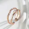 Anillo de Unión de Línea Doble Capa Simple Estilo K Estilo Ins Anillo Abierto Corrugado Anillo para Dedo Índice de Mujer Pequeño Artículo Venta Caliente