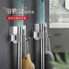 Colgador de Almacenamiento con Clip para Trapeador de Acero Inoxidable Fuerte Adhesivo Montaje en Pared sin Taladro con Ganchos Hebilla para Trapeador de Baño
