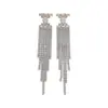 Pendientes minimalistas de plata con aguja, diamantes y borlas, que ofrecen un lujo ligero y una sensación de alta gama, elegantes y sencillos, versátiles y elegantes.